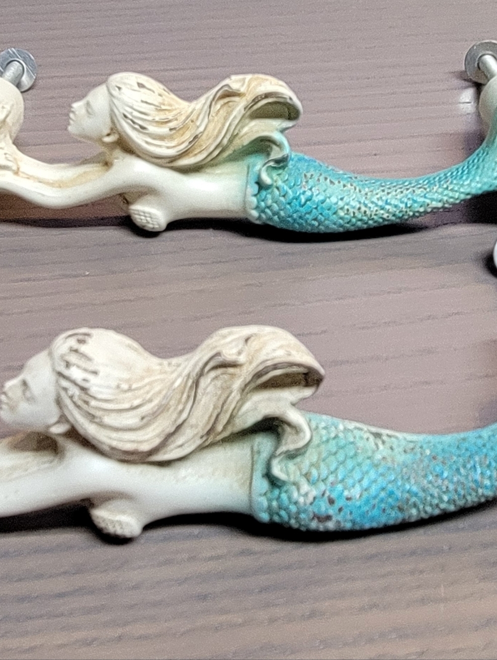 Turquoise Mermaid Drawer Pulls - Pair